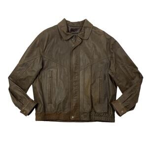 Vintage Bettina Rizzi Jacket Womens 4 Chestnut Faux Leather Full Zip Bomber